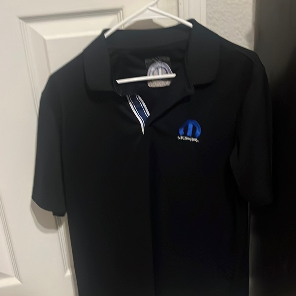 Mopar black polo shirt for men size medium